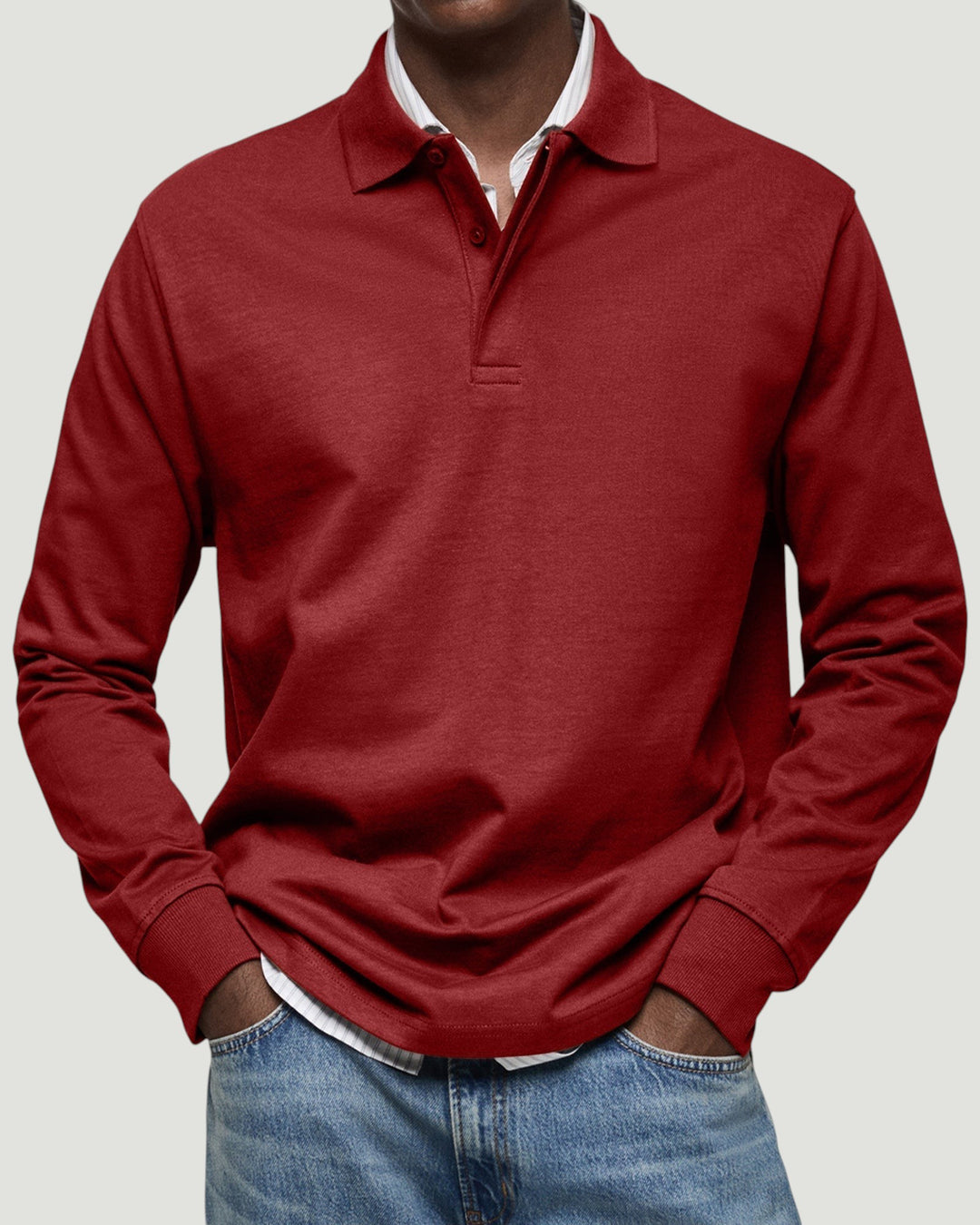 Łukasz | Casualowa koszulka polo z długim rękawem