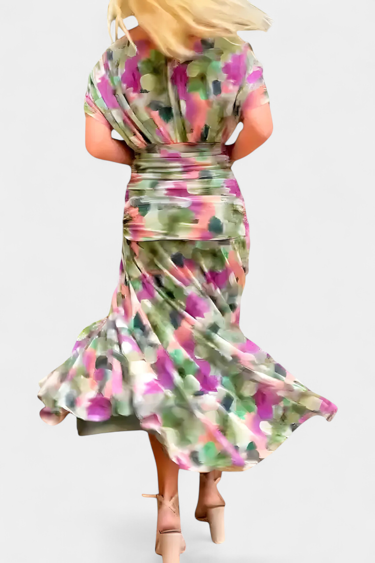 Jinky – V-Neck Floral Maxi Dress