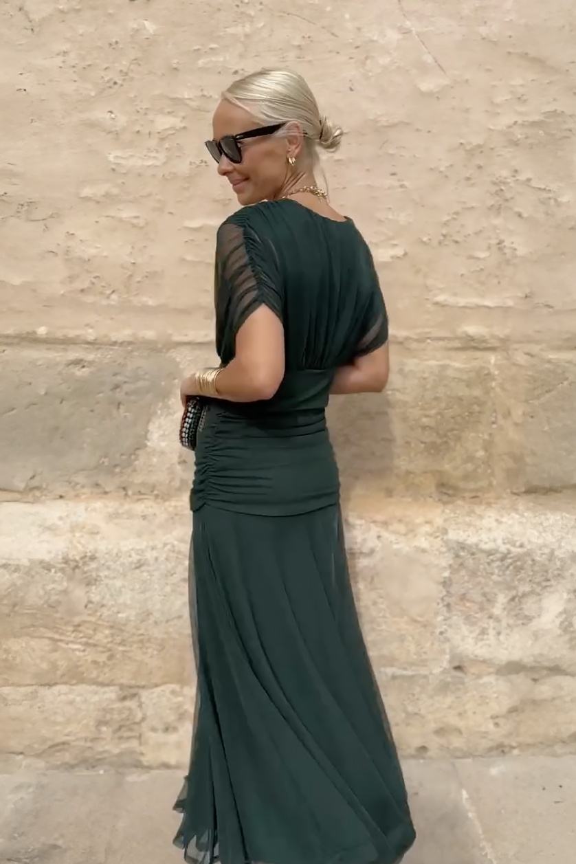 Louise | Elegante Abito Maxi da Festa con Collo a V