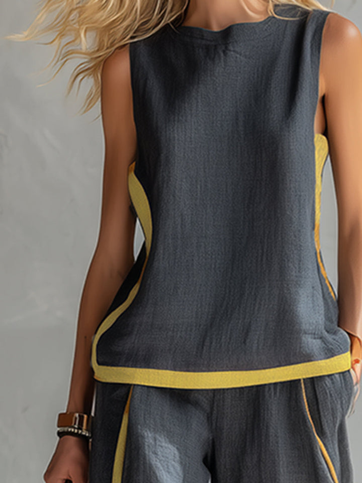 Alveria - Elegante Completo in Cotone e Lino