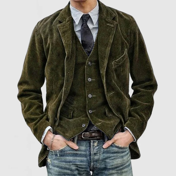 Ludosław | Klasyczna Kurtka i Kamizelka w Stylu Vintage