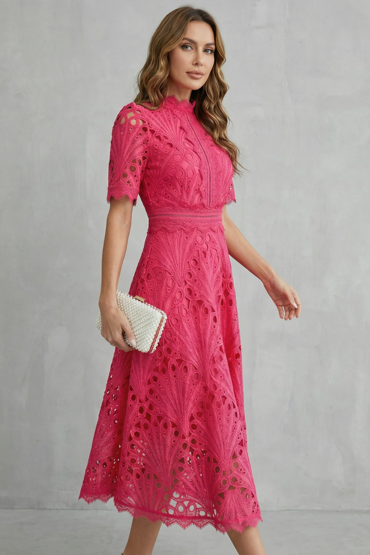 Abito Midi Elegante in Pizzo - Elegante