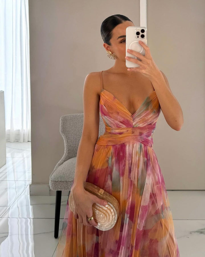 Alveria Milano| Incantevole Maxi Dress con Stampa Floreale