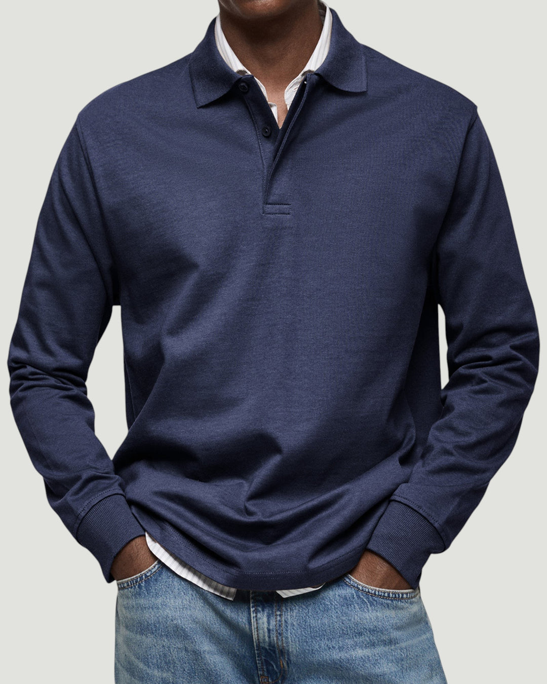 Łukasz | Casualowa koszulka polo z długim rękawem