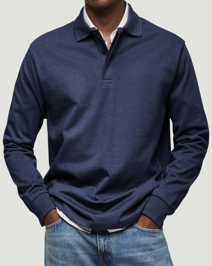Łukasz | Casualowa koszulka polo z długim rękawem