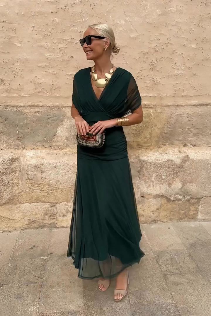 Louise | Elegante Abito Maxi da Festa con Collo a V