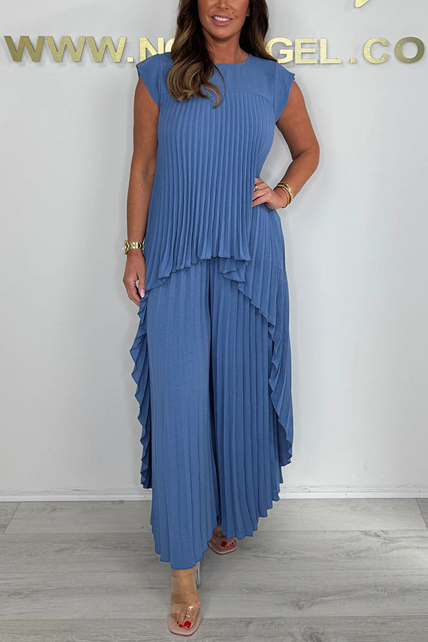 Nelia | Casual & elegancki zestaw z topem midi i spodniami