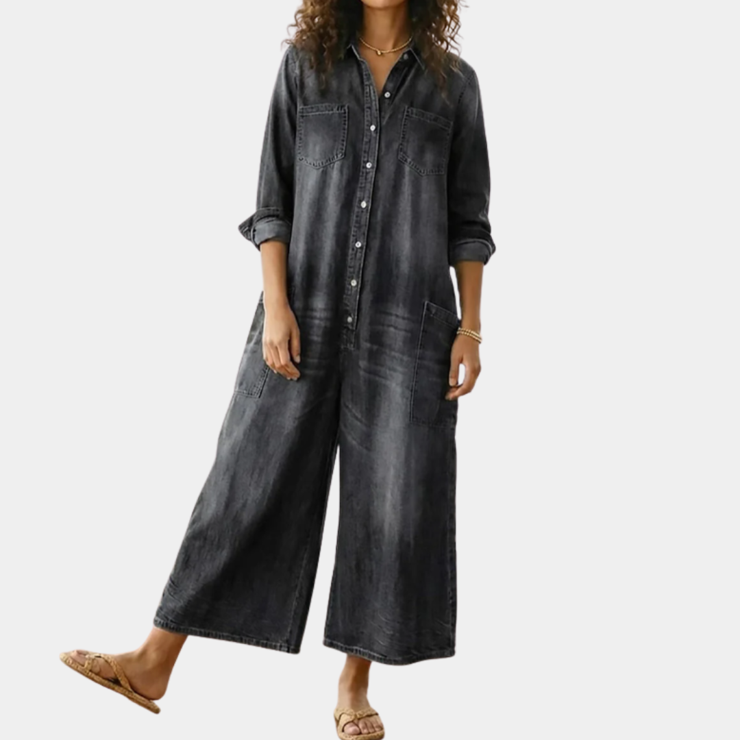 Diana™ | Kombinezon z denimu vintage na guziki