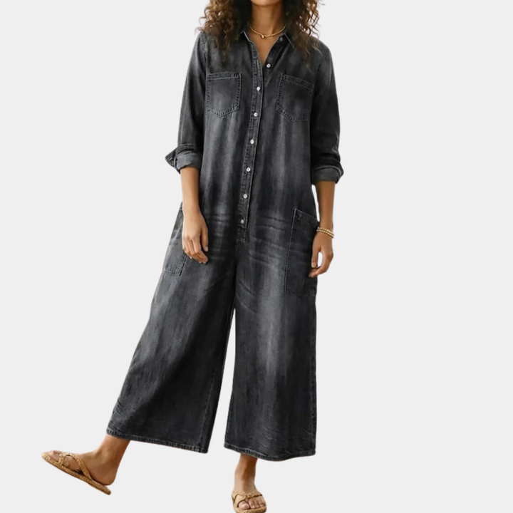 Diana™ | Kombinezon z denimu vintage na guziki