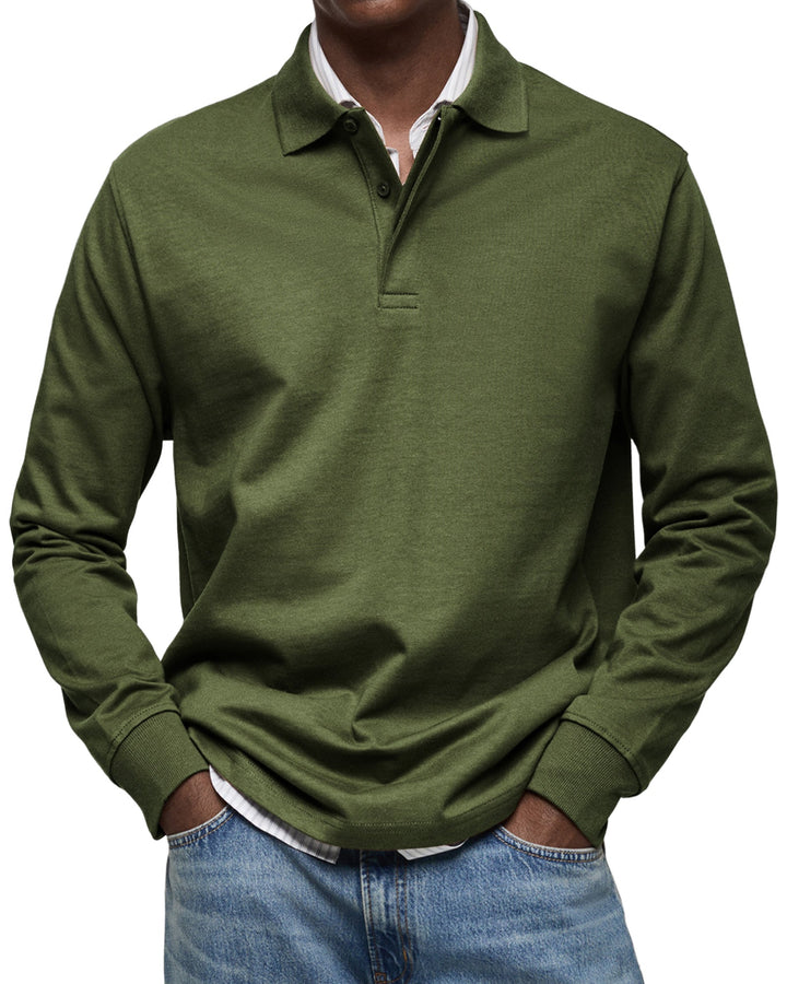 Luke | Long-sleeved Casual Polo Shirt