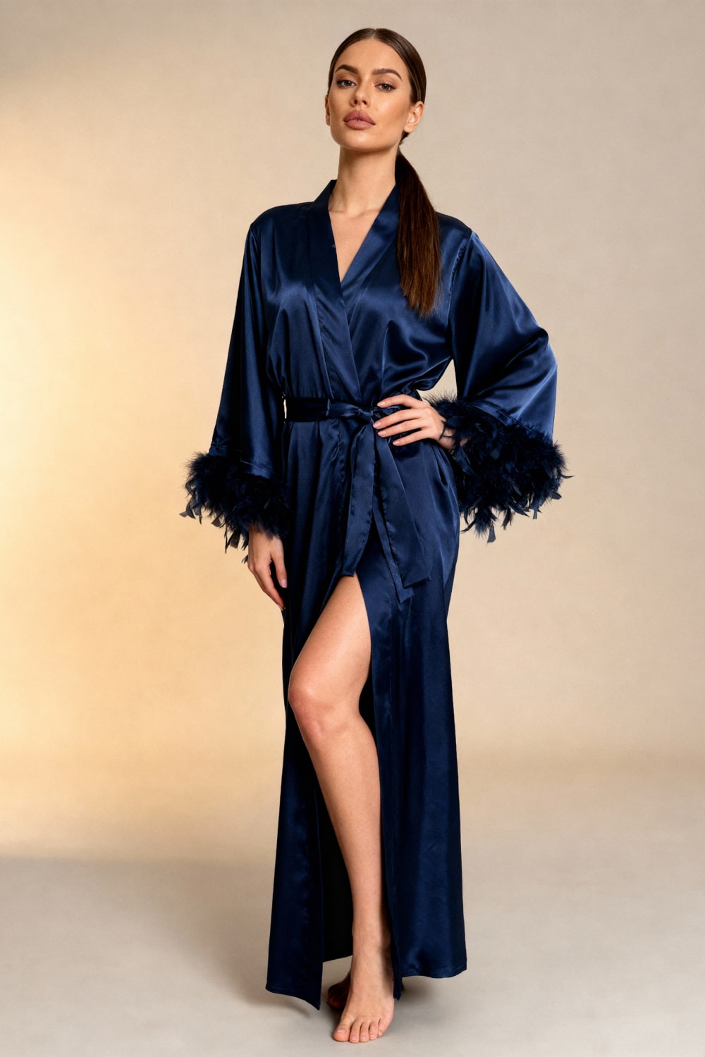 Celiana Satin Long Kimono