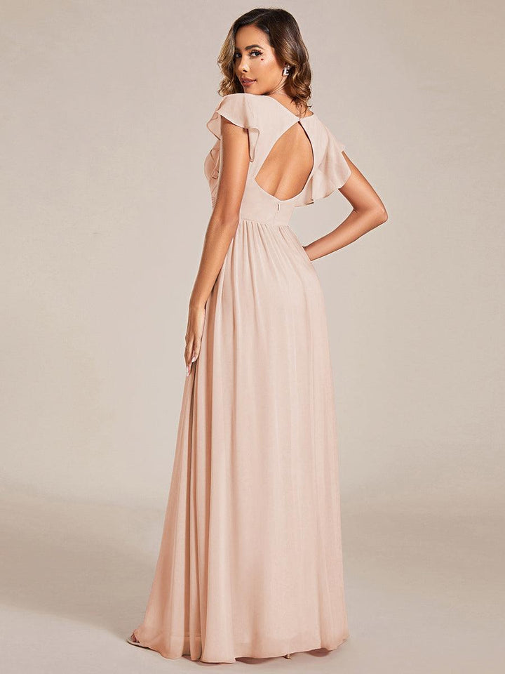 LILYANA | Abito chiffon elegante con volant
