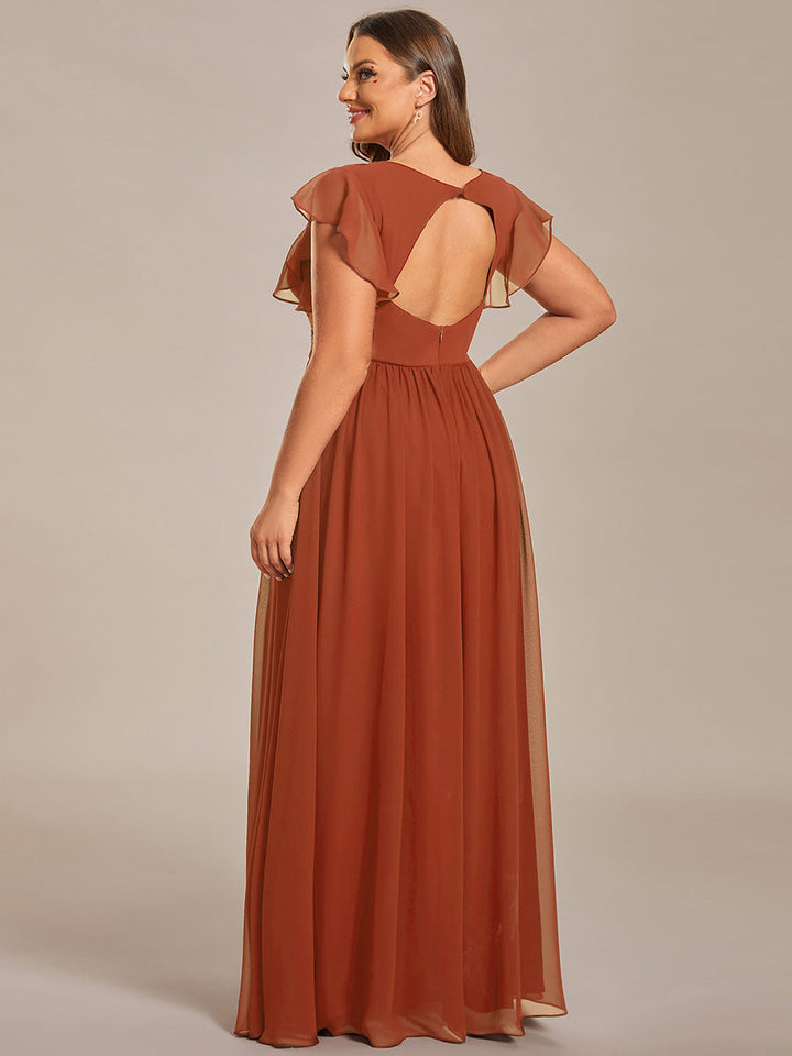 LILYANA | Abito chiffon elegante con volant