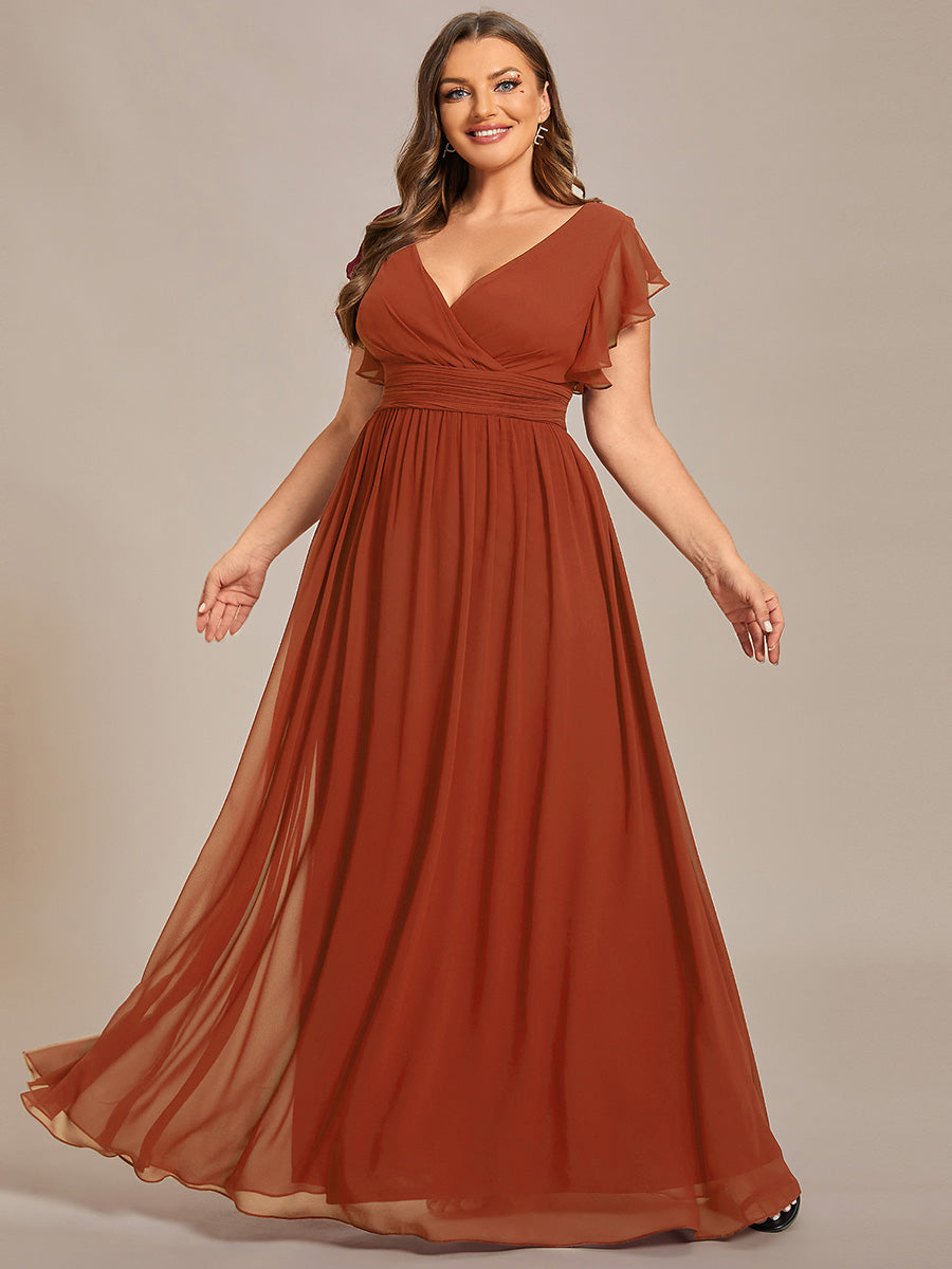 LILYANA | Abito chiffon elegante con volant