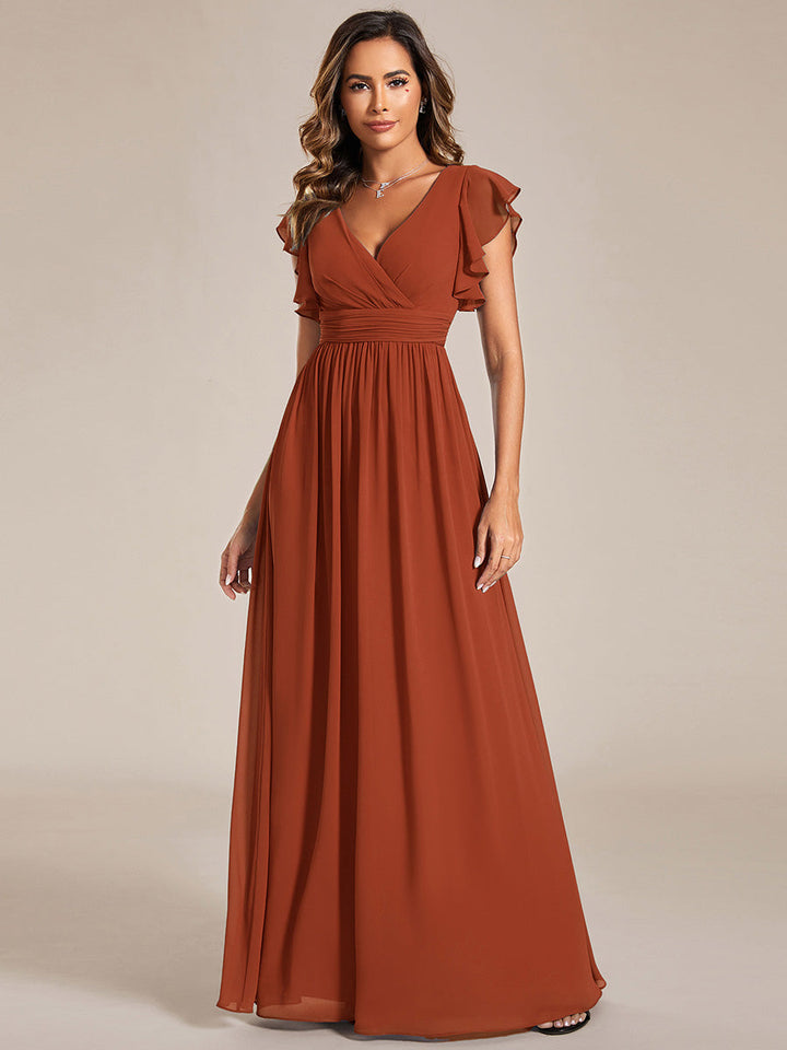 LILYANA | Abito chiffon elegante con volant