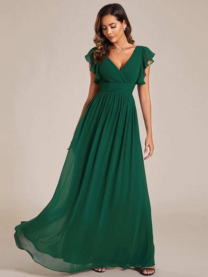 LILYANA | Abito chiffon elegante con volant