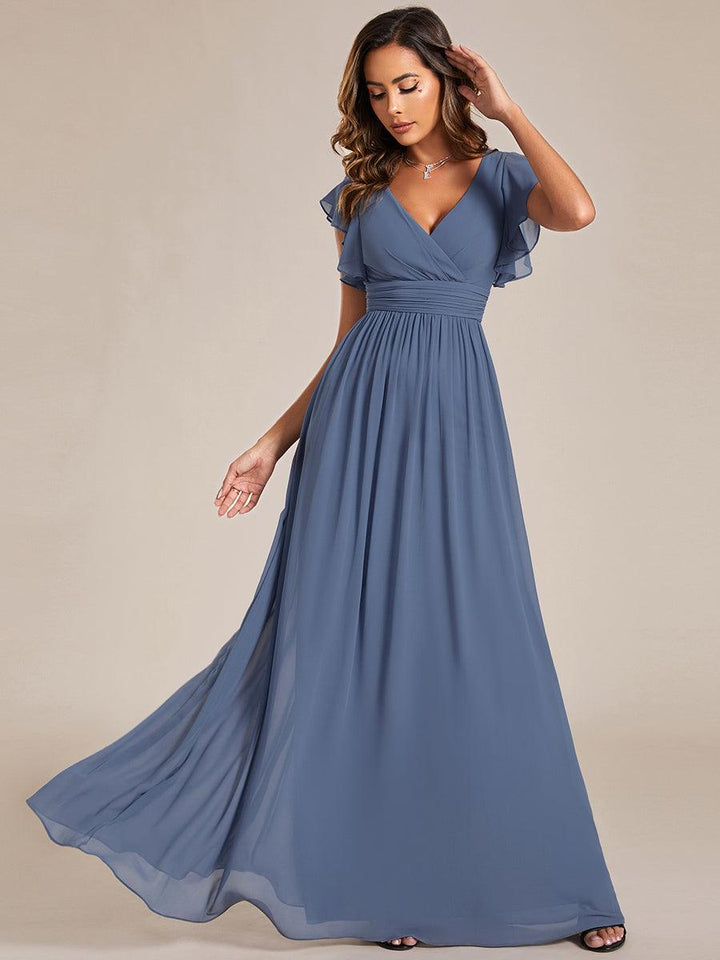 LILYANA | Abito chiffon elegante con volant
