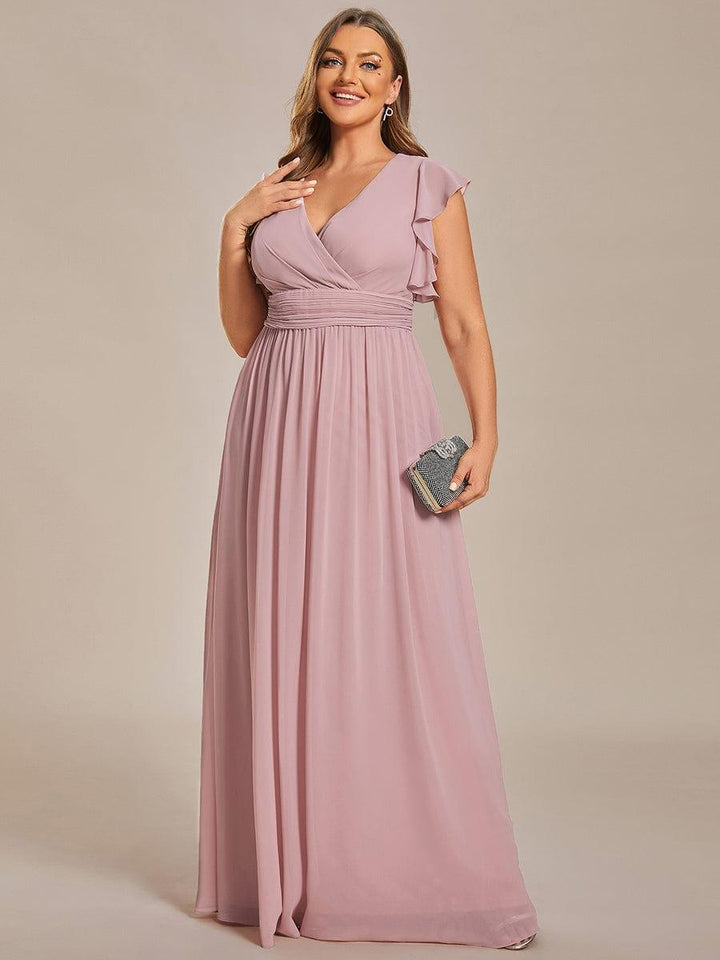 LILYANA | Abito chiffon elegante con volant