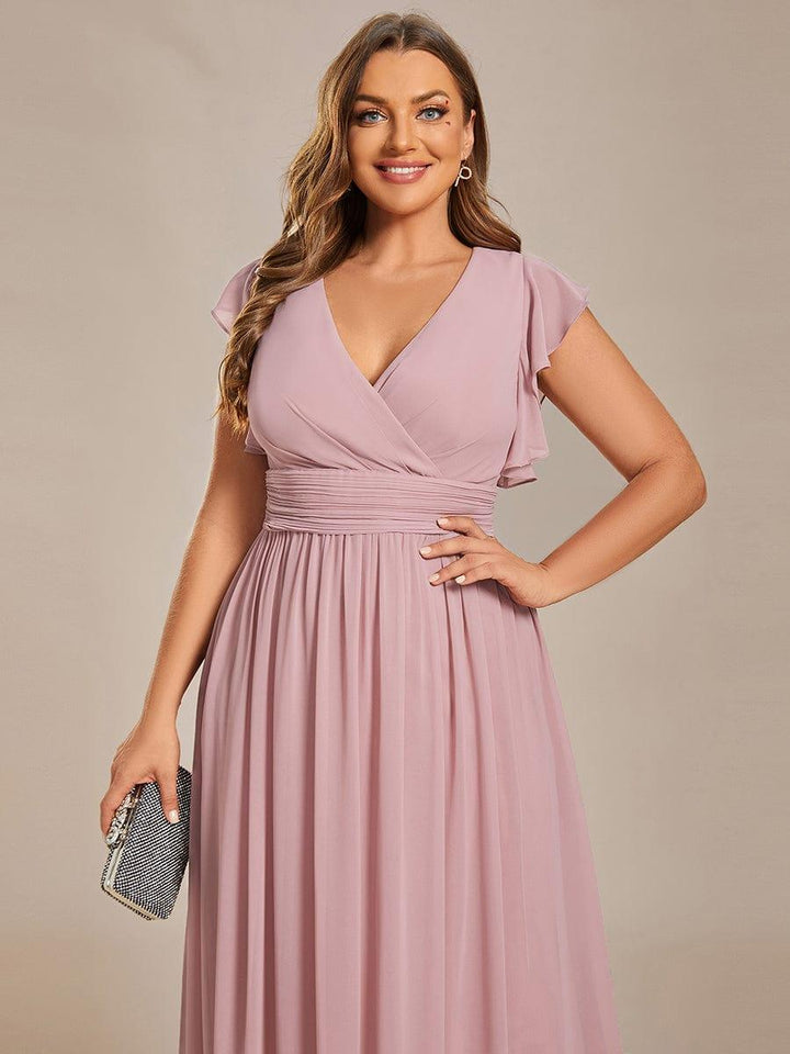 LILYANA | Abito chiffon elegante con volant
