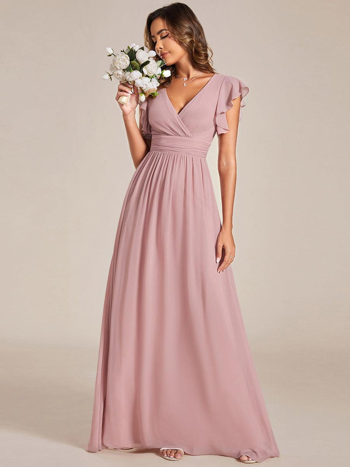 LILYANA | Abito chiffon elegante con volant