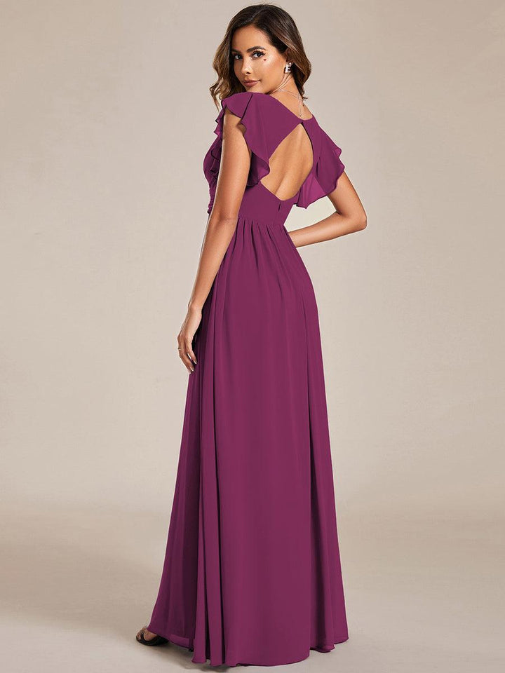 LILYANA | Abito chiffon elegante con volant
