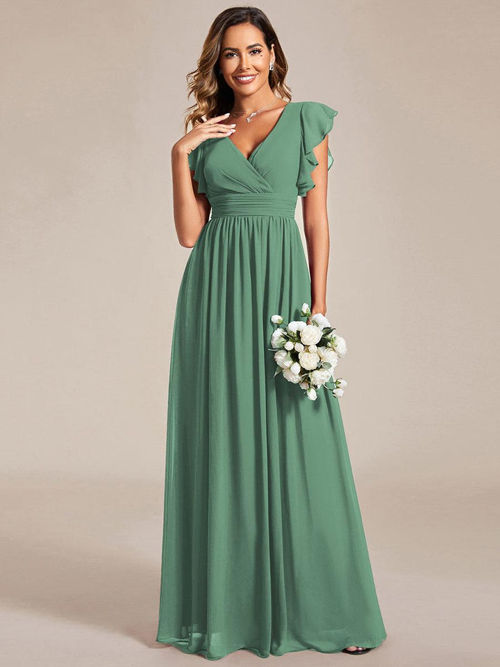 LILYANA | Abito chiffon elegante con volant