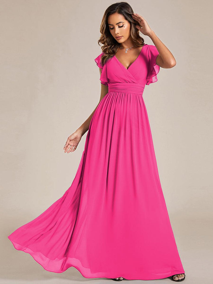 LILYANA | Abito chiffon elegante con volant