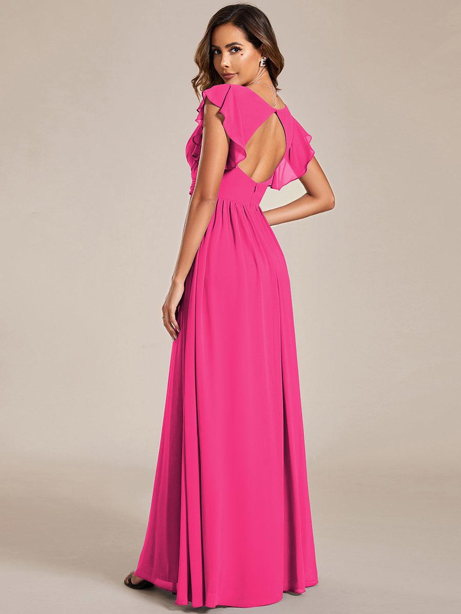 LILYANA | Abito chiffon elegante con volant