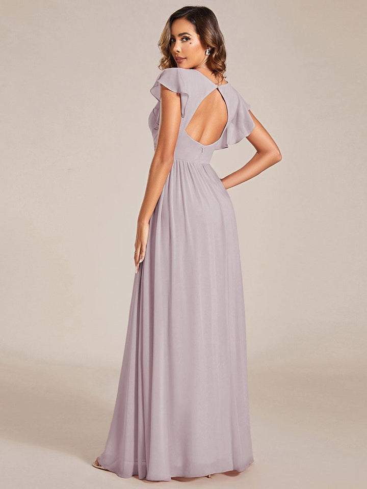 LILYANA | Abito chiffon elegante con volant