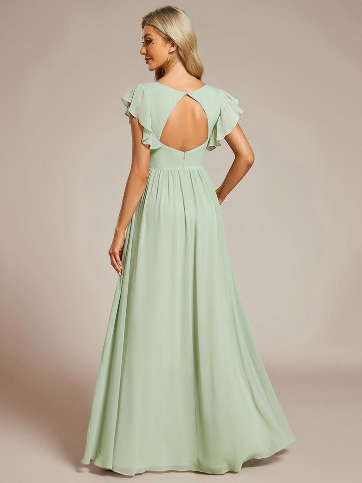 LILYANA | Abito chiffon elegante con volant