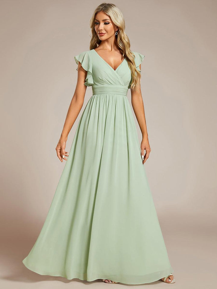 LILYANA | Abito chiffon elegante con volant