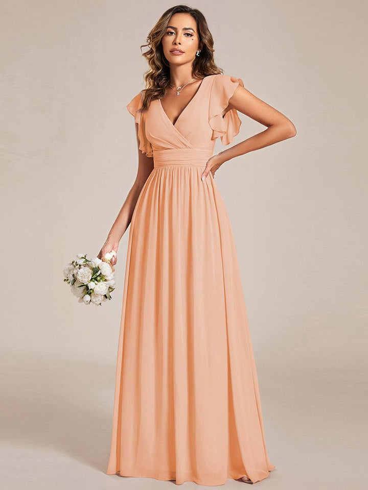 LILYANA | Abito chiffon elegante con volant