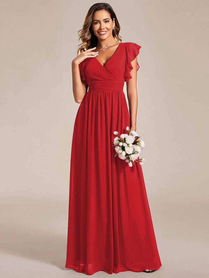 LILYANA | Abito chiffon elegante con volant