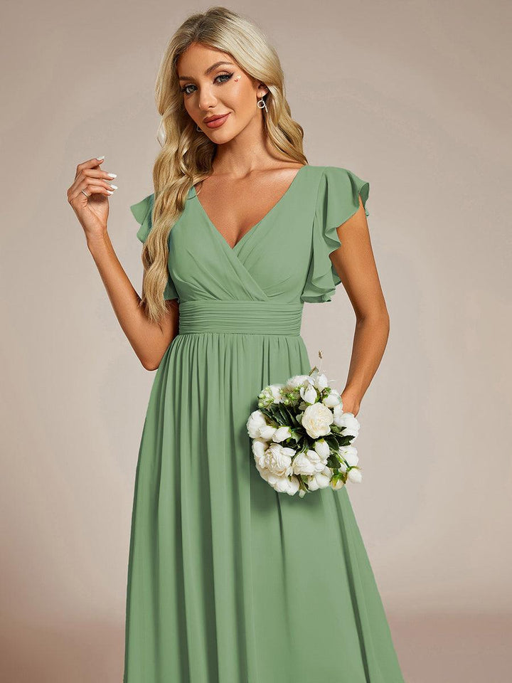LILYANA | Abito chiffon elegante con volant