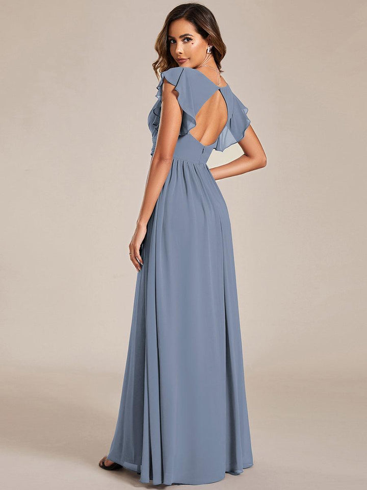 LILYANA | Abito chiffon elegante con volant
