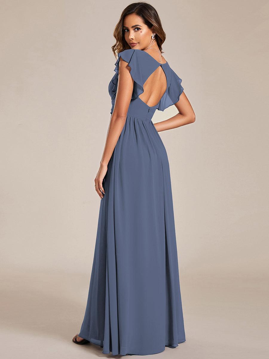 LILYANA | Abito chiffon elegante con volant