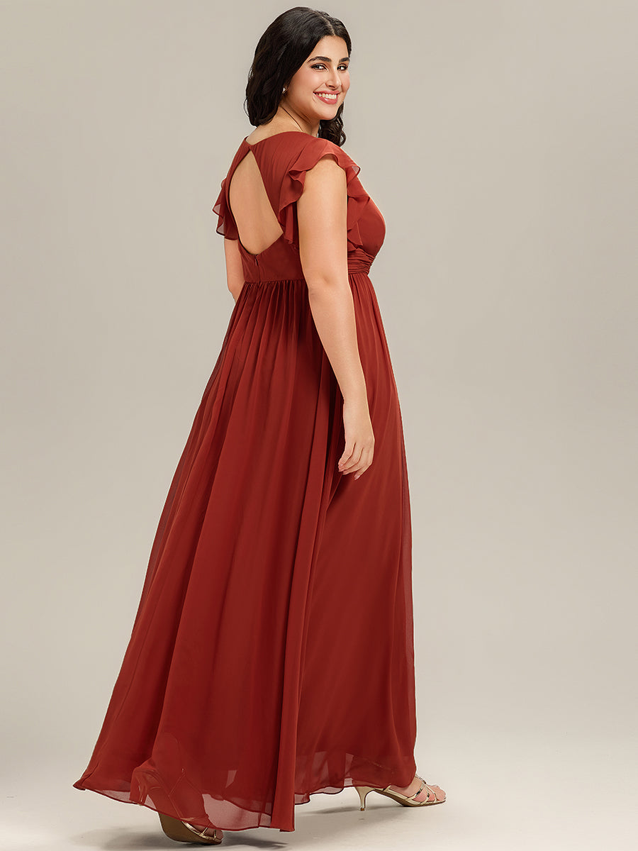LILYANA | Abito chiffon elegante con volant