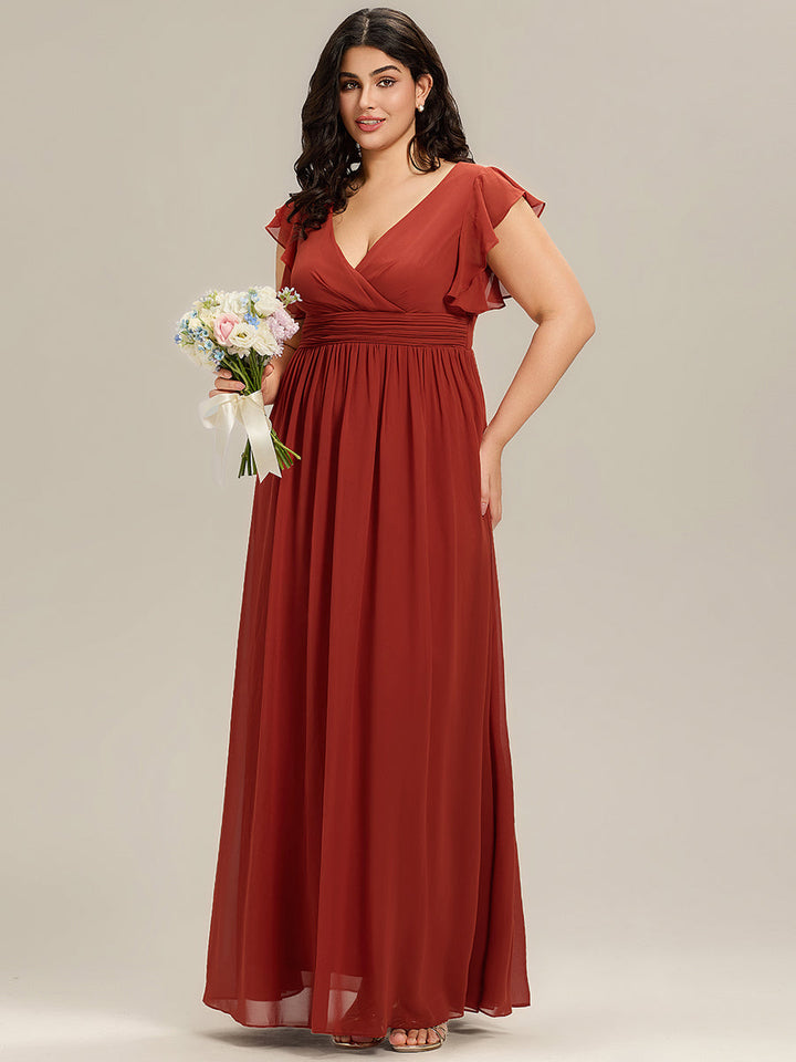 LILYANA | Abito chiffon elegante con volant