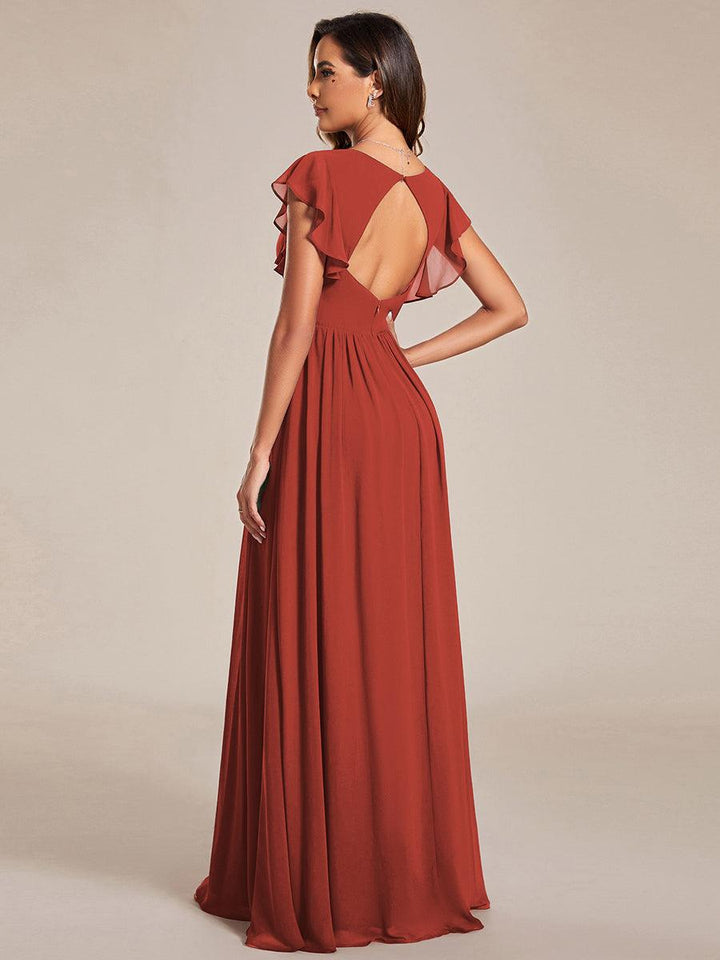 LILYANA | Abito chiffon elegante con volant