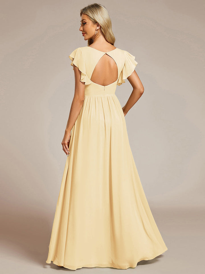 LILYANA | Abito chiffon elegante con volant
