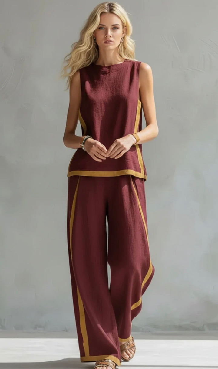 Alveria - Elegante Completo in Cotone e Lino