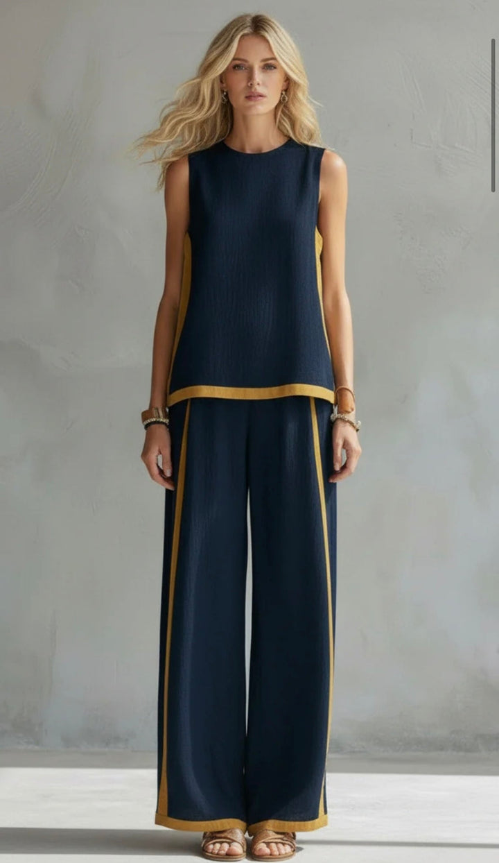 Alveria - Elegante Completo in Cotone e Lino