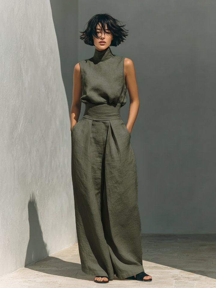 Marieta - Elegante Completo in Lino e Cotone