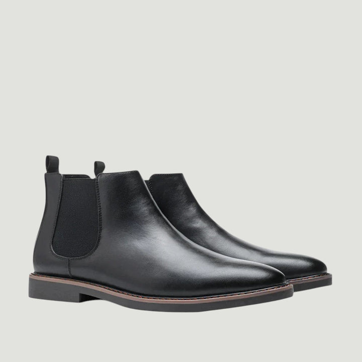 Mikołaj | Brązowe eleganckie skórzane buty