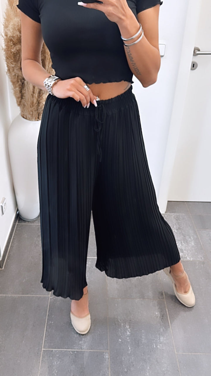 Pantaloni Plissettati Neri
