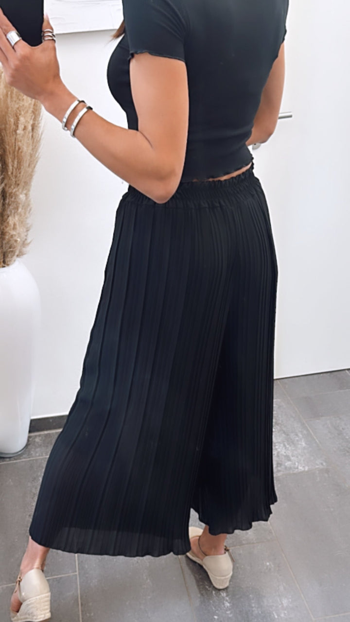 Pantaloni Plissettati Neri