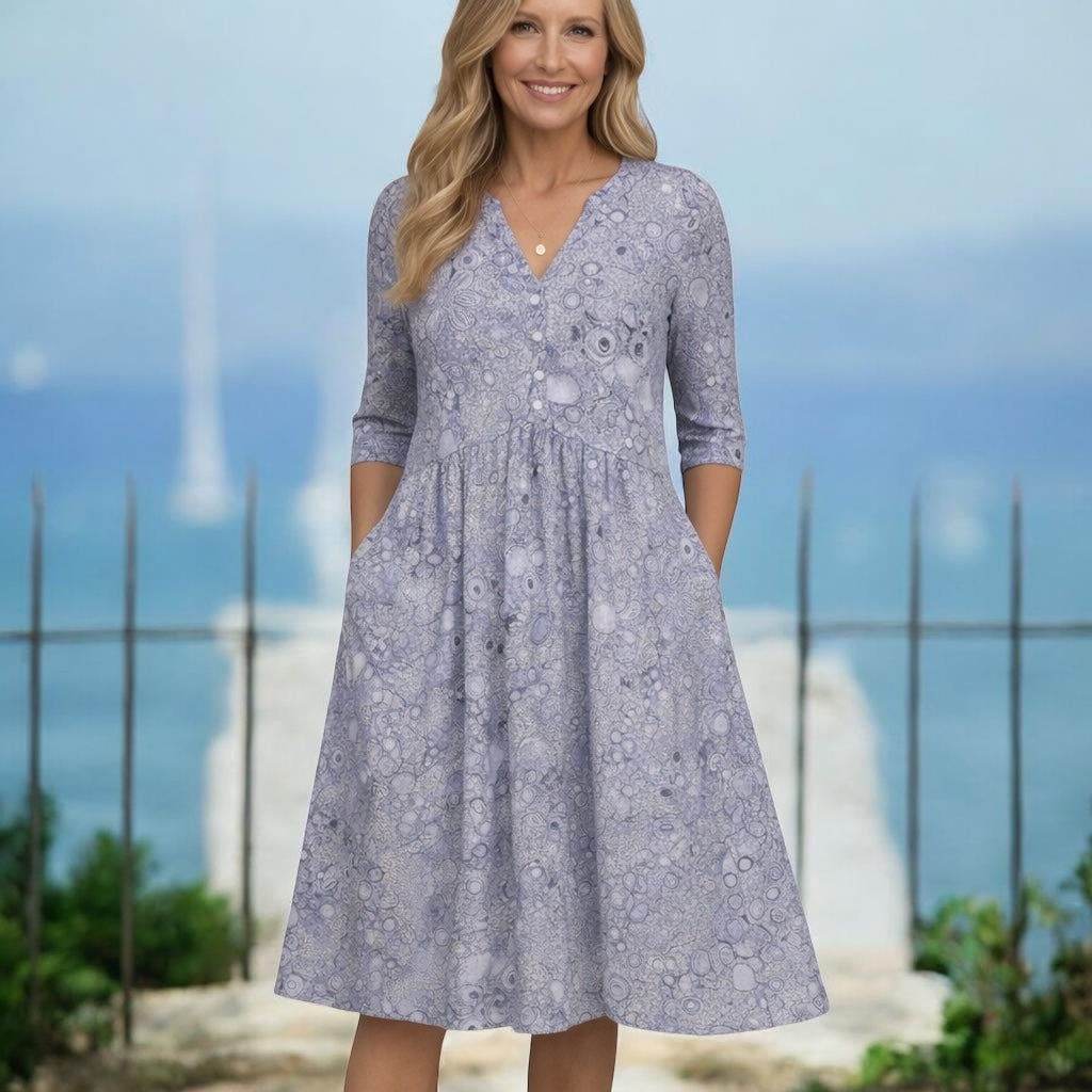 Harlow | Graceful V-Neck Elegance Midi Dress