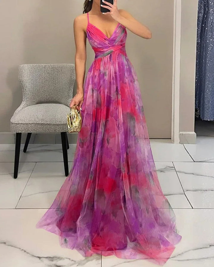 Alveria Milano| Incantevole Maxi Dress con Stampa Floreale
