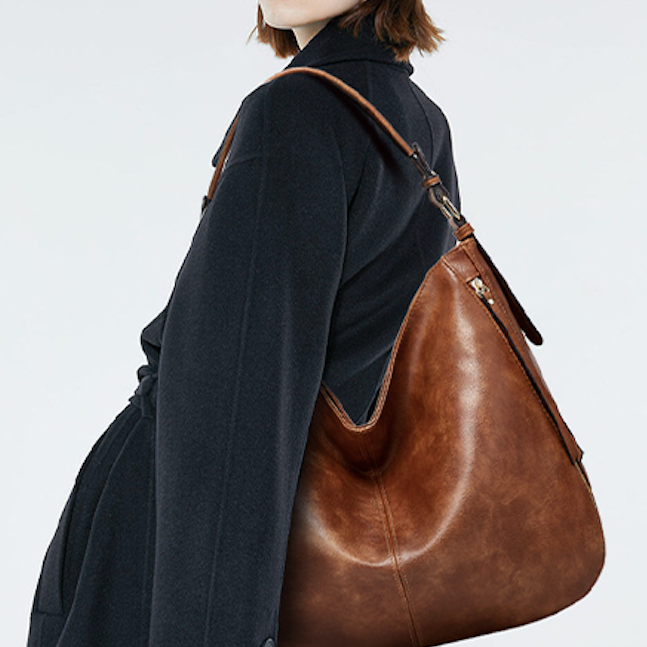Miękka torebka hobo w stylu slouchy - zestaw 3-częściowy