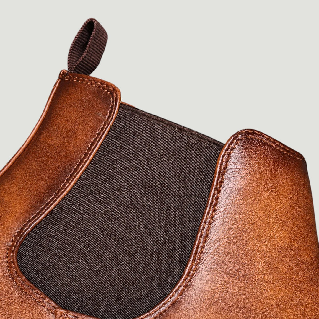 Mikołaj | Brązowe eleganckie skórzane buty